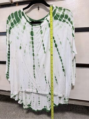 Fenn Wright Manson White and Green Tie-Dye Long Sleeve Top